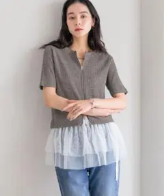 ローリーズファーム WZIPリブカーディガンSS