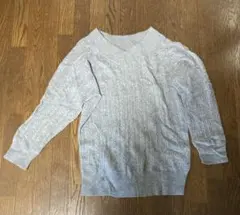 Nano Universe グレー Vネック ニットセーター