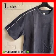 Lサイズ ダークグレー　ラグランスリーブ Tシャツ