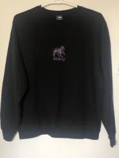STUSSY スウェット トレーナー 黒×紫