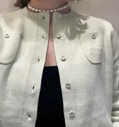 CABaN コットンカシミヤ クルーネックカーディガン