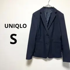 UNIQLO ユニクロ　S ネイビー ストライプ ビジネスジャケット　紺色