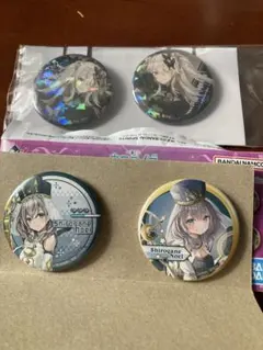 ホロライブ 一番くじ 缶バッジ 獅白ぼたん 白銀ノエル 4点セット