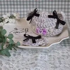 【PUマーブル】にじぱぺっと ぬい服 クマ耳帽子 スタイ 10cm