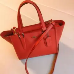 COACH コーチ 2way オレンジ ショルダーバッグ ハンドバッグ