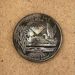 アメリカ　25セント コンチョ アーカンソー　ダイヤモンド 2003