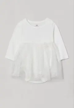 H&M エイチアンドエム チュール ワンピース ロンパース ホワイト 白 68