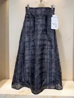 【新品・タグ付き】Mian Lutique シアーチェック編み上げスカート M