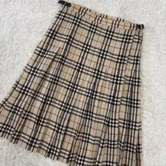 BURBERRY'S ノバチェック プリーツスカート ウール100% ベージュ