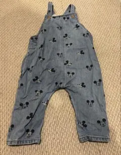 H&M デニム ミッキーマウス オーバーオール 12M
