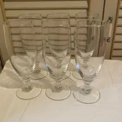 ガラス製脚付きグラス 6個セット　まとめ売り