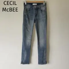 セシルマクビー　スキニーデニムパンツ　ストレッチ　カジュアル　小さいサイズSSのサムネイル