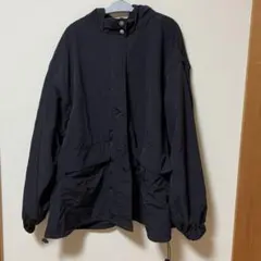 黒 フード付きオーバーサイズジャケット　ウインドブレーカー
