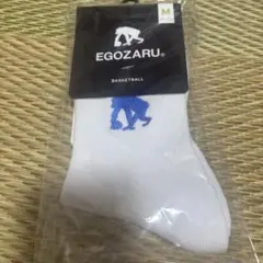 EGOZARU ワンポイントソックス ホワイト×ブルー M