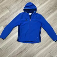 adidas フード付　ウィンドブレーカー　Sサイズ 青