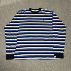 Bape 00s nigo期　ブルー　ボーダー　ストライプ 長袖　カットソー