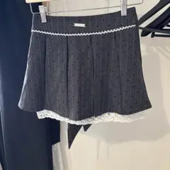 レース フリル リボン付き ミニスカート