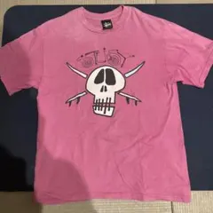 old stussy tシャツ 黒タグ y2k ドクロロゴ 短丈 pink