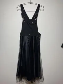 美品　Jewelobe チュールドッキングデニム　ジャンパースカート　Fサイズ