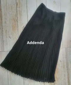 【美品】​レナウン Addenda アデンダ プリーツミモレ丈スカート 黒 Sのサムネイル