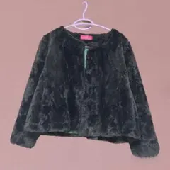 【vintage ショート ノーカラー ファー コート】
