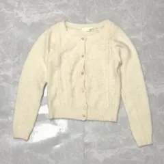 Lily Brown リリーブラウン アンゴラ62%混 ビジューカーディガン F