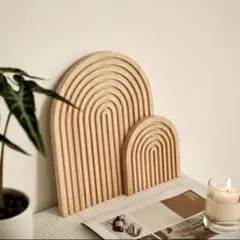 2点セット ウッドボードウォールシェルフ レインボーアーチ 韓国 北欧風