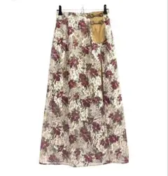 【Lily Brown】　 プリントレースロングスカート