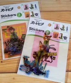 ズートピア ダイカットステッカー 3枚入り×2セット ニック ジュディ シール
