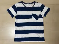 SURT　サート　ボーダーTシャツ　ネイビー×ホワイト　胸ポケット　M