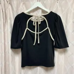 美品 バイカラー 5分袖 トップス 人気商品 ZARA meltthelady