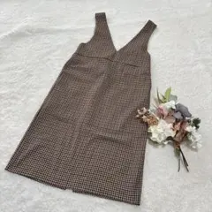 【ジーユー】GU Vネックジャンパードレス ワンピース ブラウン M