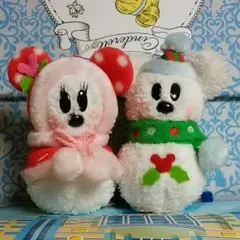 ディズニー クリスマス スノースノー ぬいぐるみバッジ