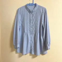 スタンドカラーシャツ フリル