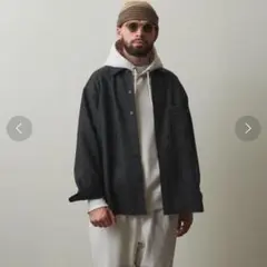 超人気★極美品◎スティーブンアラン キャンプカラーシャツ ダークグレー М