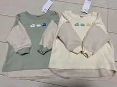 新品　70センチ　男の子　車　双子　2枚セット　オーガニックコットン