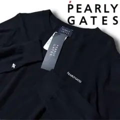 新品 1 パーリーゲイツ 定価41,800円 カシミヤクルーネックニット 紺