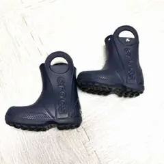 crocs ネイビー 長靴　14.14.5センチ