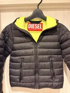 DIESEL キッズ 中綿ジャケット ブラック フード付き　8Y