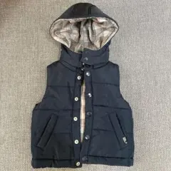 値下【アプレレクール】　ダウンベスト　100cm リバーシブル　ネイビー　グレー