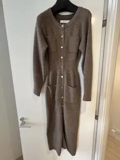 【美品】ラグナムーン　ブラウン　ニットワンピース