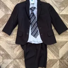 黒 フォーマルスーツ 男の子 100 水色ワイシャツ、ネクタイ付き