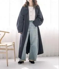 【新品タグ付き✨】 mystic スタンドカラートレンチコート　ネイビー