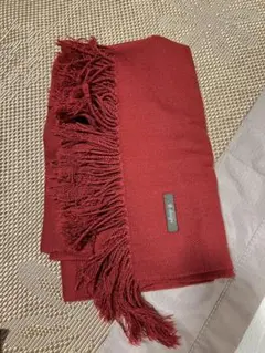 B.design マフラー ボルドー フリンジ付き