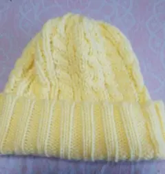 イエローニット帽
