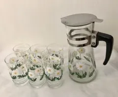 アデリア　野花　グラスポットセット　昭和レトロ