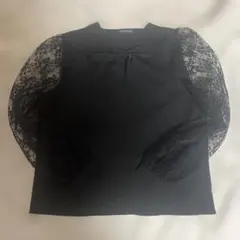 SHEIN ボウタイ レーススリーブ ブラウス ブラックとピンク色違いセットのサムネイル