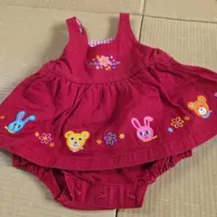 miki house 赤い刺繍ロンパース T85-G12