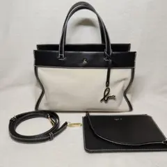 美品 アニエスベー 2way ミニトートバッグ ポーチ付 ショルダーバッグ
