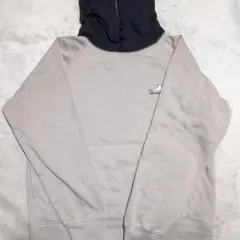 CONVERSE フード付きパーカー ベージュ/ネイビー